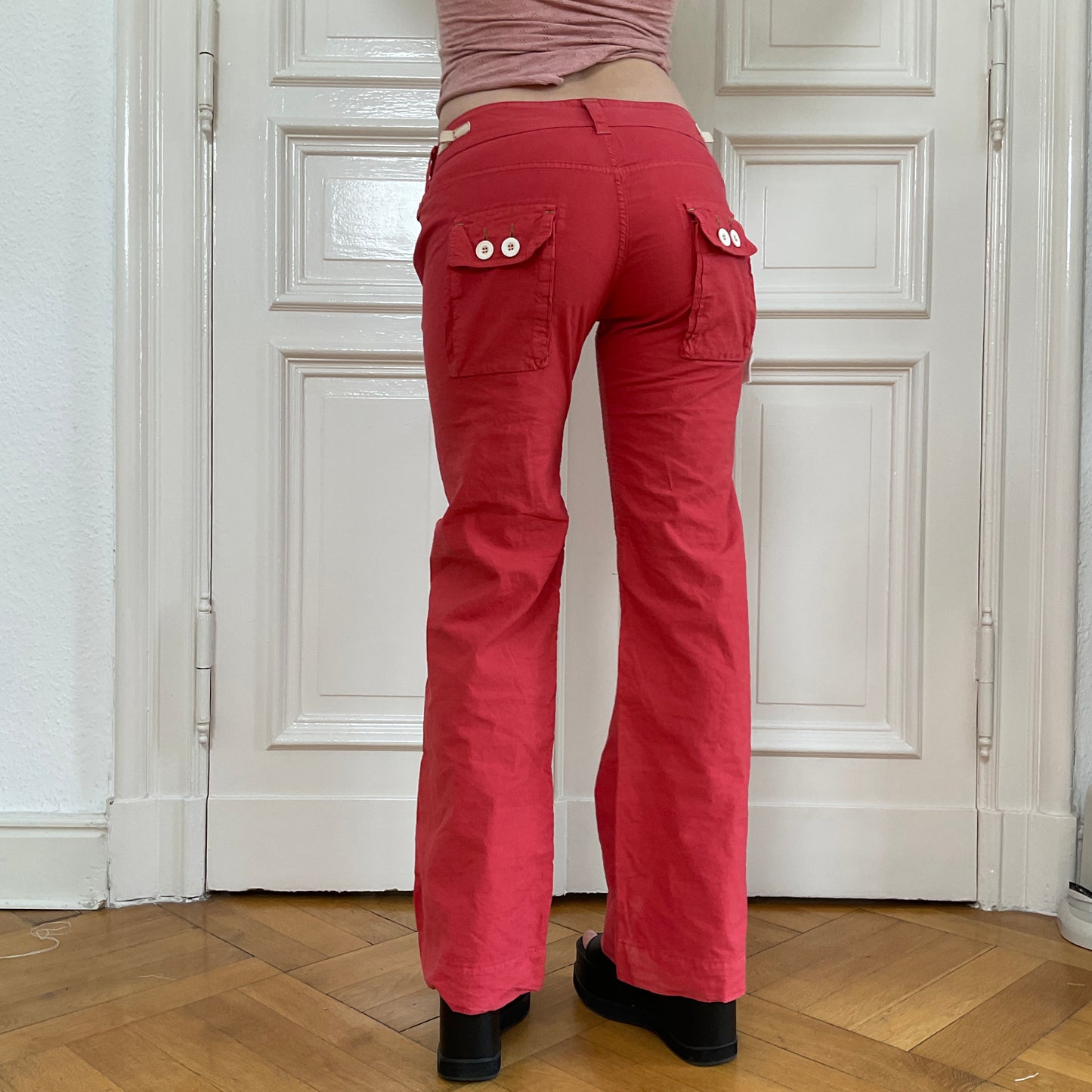 Red cargo pants