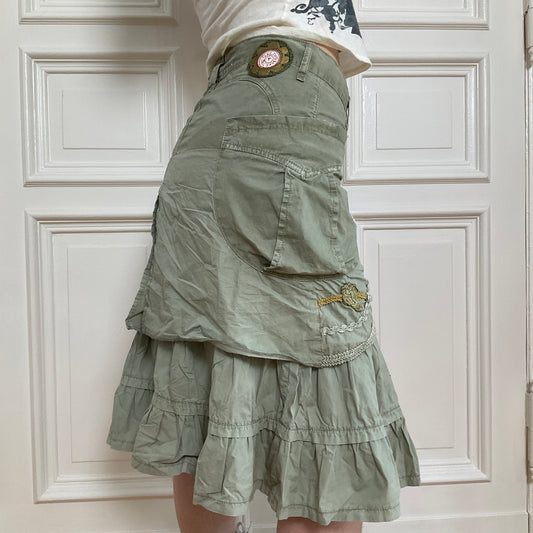 00s green cargo skirt