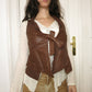 Brown leather vest