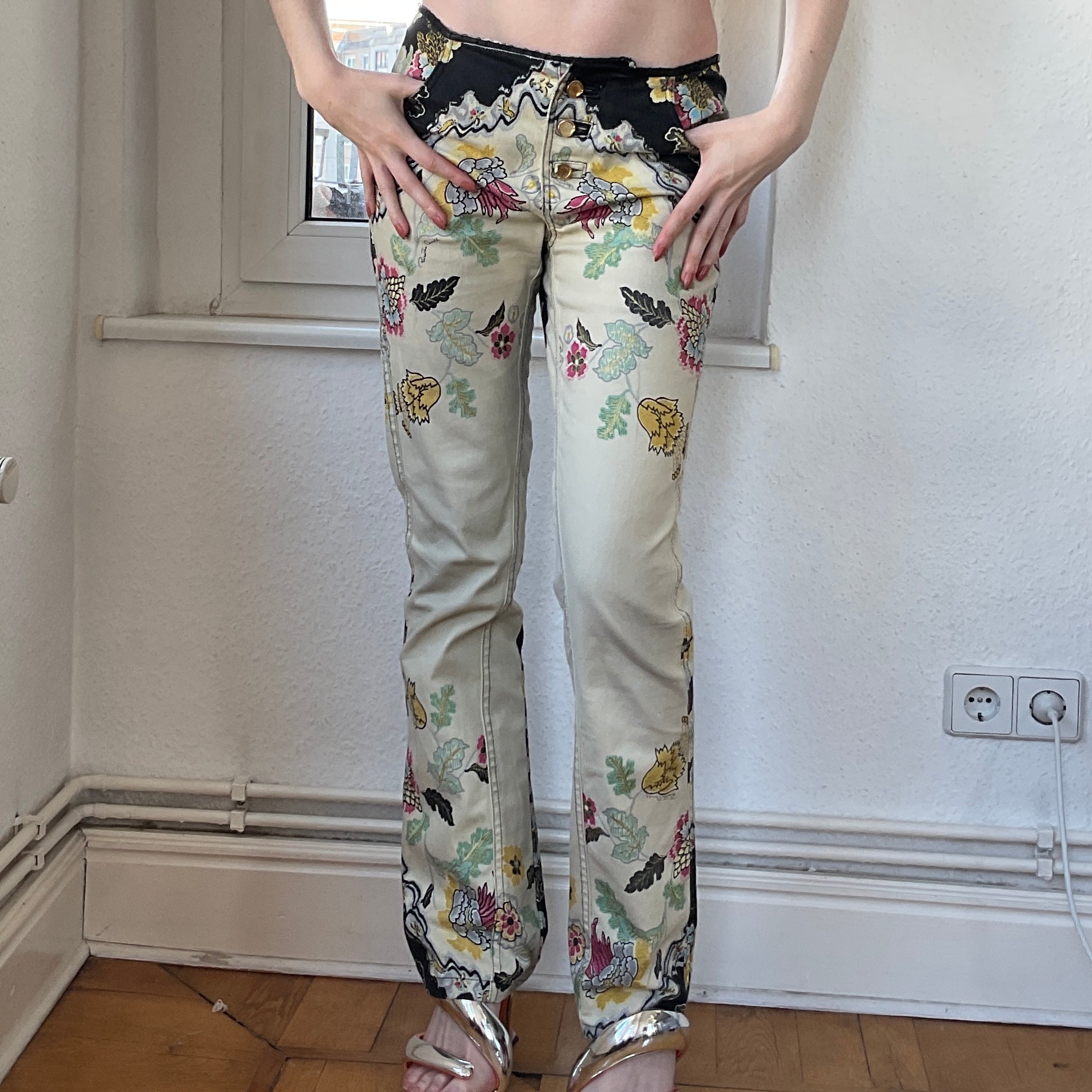 Silk trousers Roberto Cavalli Multicolour size 40 IT in Silk - 40722175