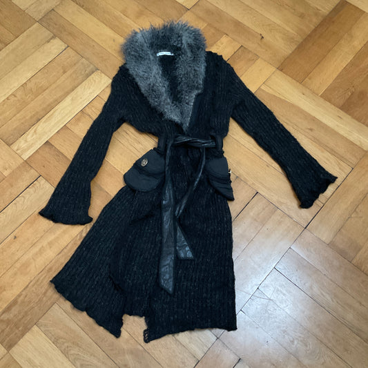 Furry knit cardigan