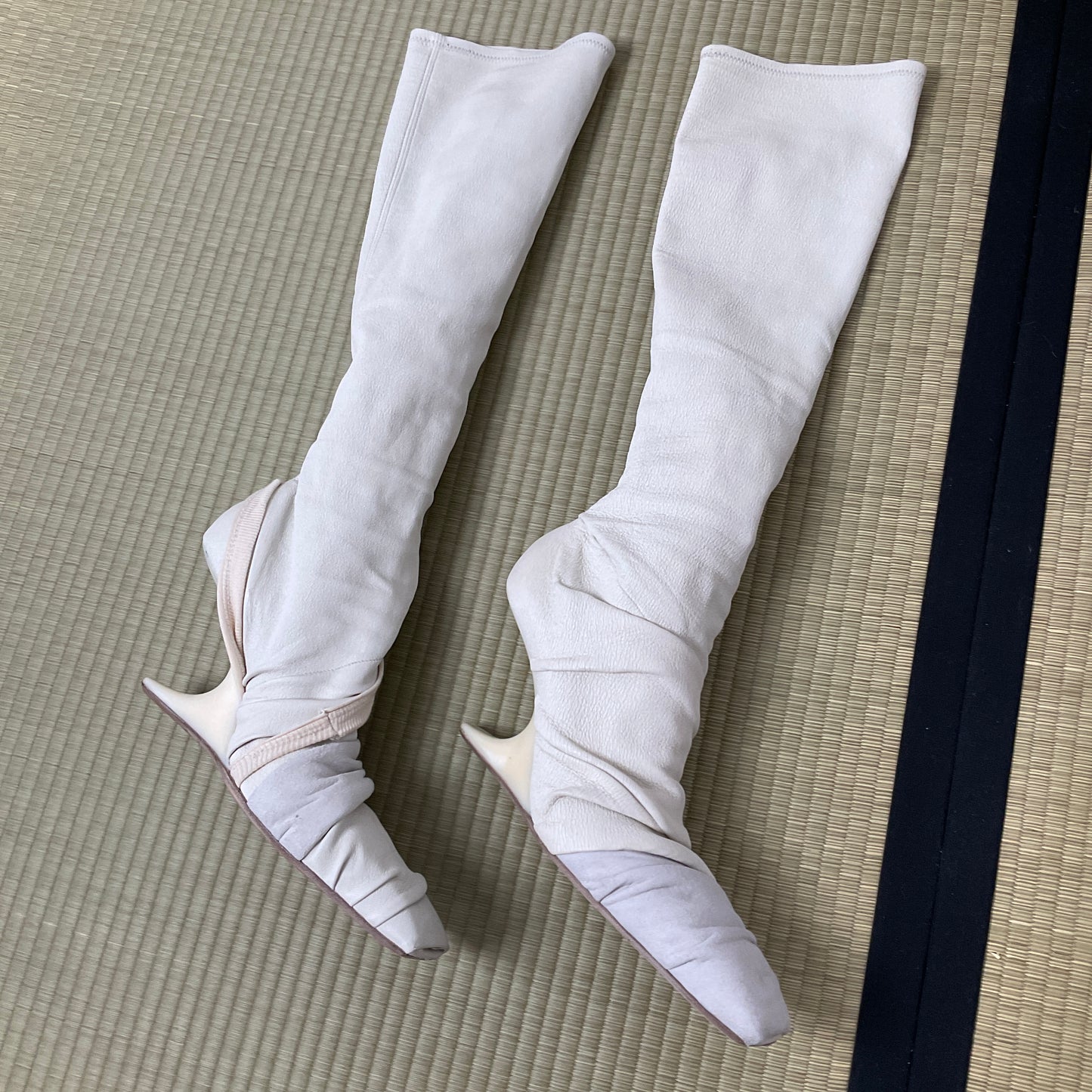 Rick Owens white leather sockboots