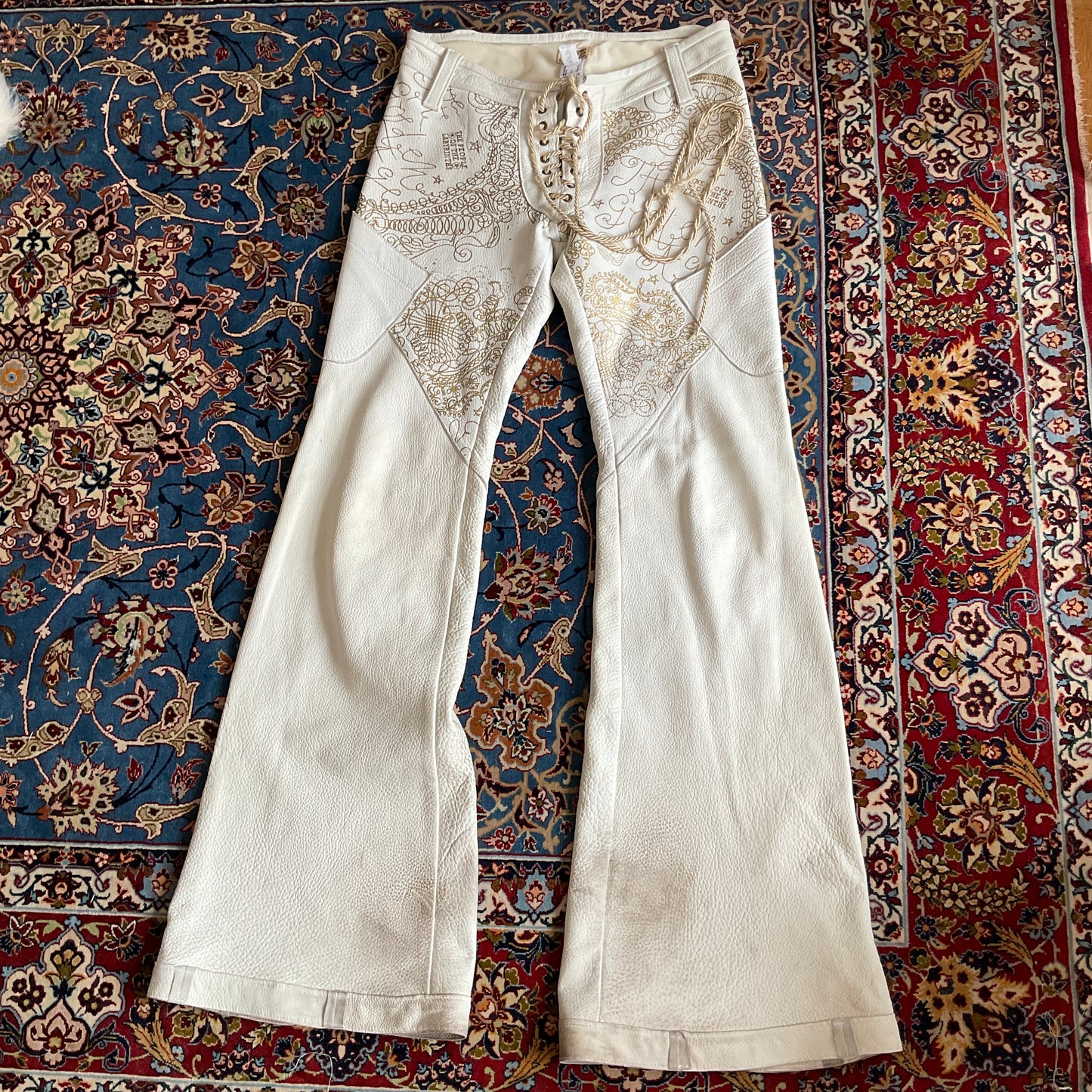 Elfic white leather pants