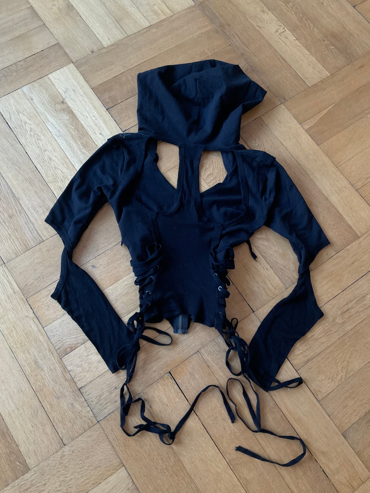 Goth corset hoodie