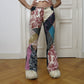 Flared patchwork jeans